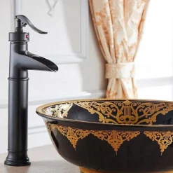 Bathroom Sink Faucet - Thermostatic / Widespread Oil-rubbed Bronze Vessel Single Handle One HoleBath Taps