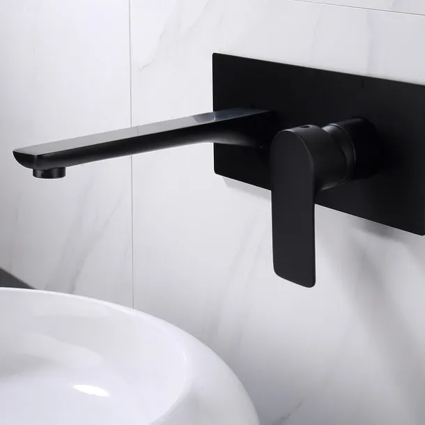 Bathroom Sink Faucet - Wall Mount Electroplated Wall Installation Wall mountedBath Taps