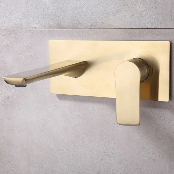 Bathroom Sink Faucet - Wall Mount Electroplated Wall Installation Wall mountedBath Taps