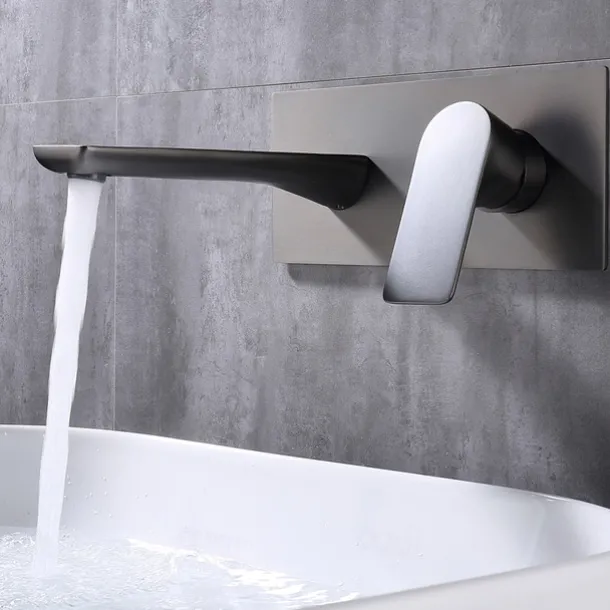 Bathroom Sink Faucet - Wall Mount Electroplated Wall Installation Wall mountedBath Taps