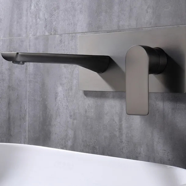 Bathroom Sink Faucet - Wall Mount Electroplated Wall Installation Wall mountedBath Taps
