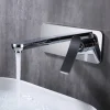 Bathroom Sink Faucet - Wall Mount / Widespread Electroplated Wall Installation Single Handle Two HolesBath Taps