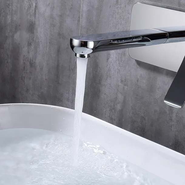 Bathroom Sink Faucet - Wall Mount / Widespread Electroplated Wall Installation Single Handle Two HolesBath Taps