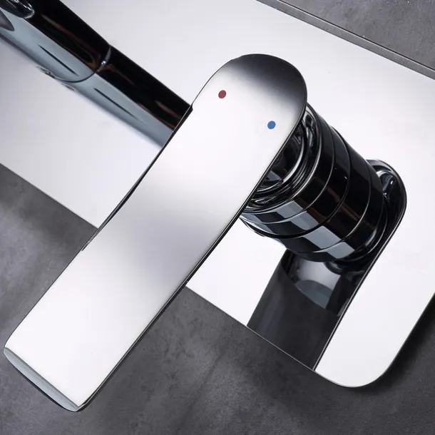 Bathroom Sink Faucet - Wall Mount / Widespread Electroplated Wall Installation Single Handle Two HolesBath Taps