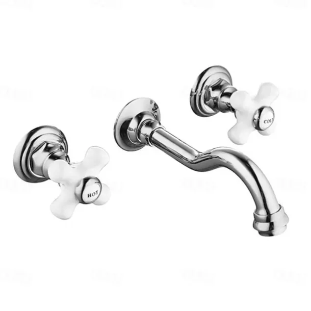 Bathroom Sink Faucet - Wall Mount / Widespread Electroplated Mount Inside Wall mountedBath Taps