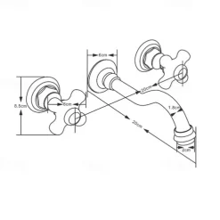 Bathroom Sink Faucet - Wall Mount / Widespread Electroplated Mount Inside Wall mountedBath Taps