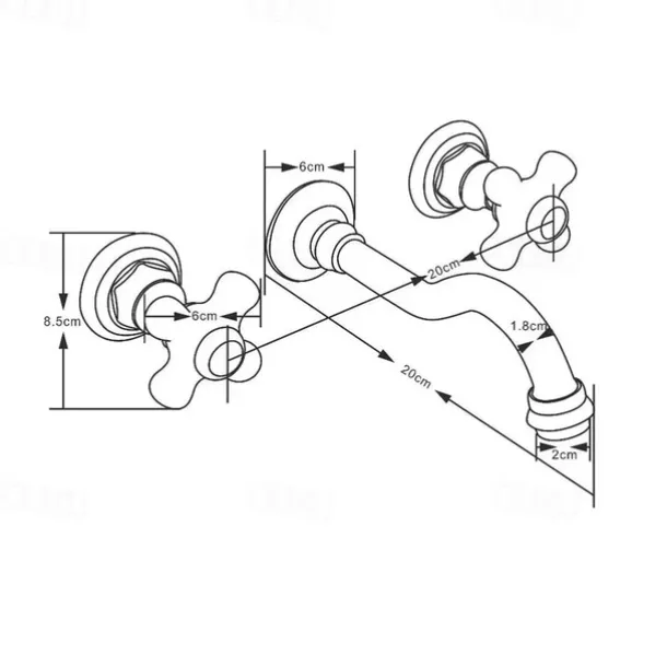 Bathroom Sink Faucet - Wall Mount / Widespread Electroplated Mount Inside Wall mountedBath Taps