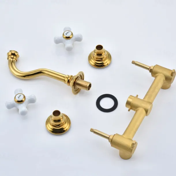 Bathroom Sink Faucet - Wall Mount / Widespread Electroplated Mount Inside Wall mountedBath Taps