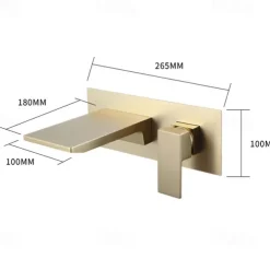 Bathroom Sink Faucet - Wall Mount / Waterfall Electroplated / Brushed Gold / Black Painted Finishes Mount Inside Wall mountedBath Taps