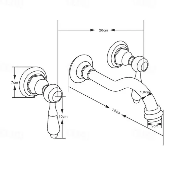 Bathroom Sink Faucet - Wall Mount / Widespread Electroplated Mount Inside Wall mountedBath Taps