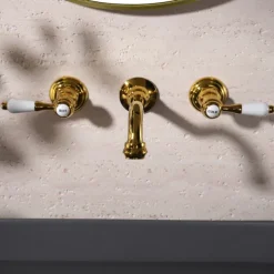 Bathroom Sink Faucet - Wall Mount / Widespread Electroplated Mount Inside Wall mountedBath Taps