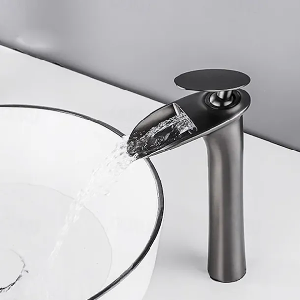Bathroom Sink Faucet - Waterfall Electroplated / Painted Finishes Centerset Single Handle One HoleBath Taps