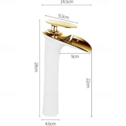 Bathroom Sink Faucet - Waterfall Electroplated / Painted Finishes Centerset Single Handle One HoleBath Taps