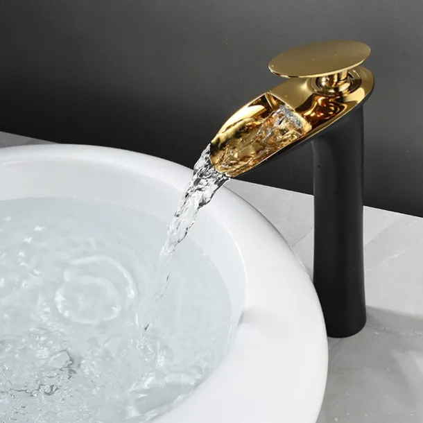 Bathroom Sink Faucet - Waterfall Electroplated / Painted Finishes Centerset Single Handle One HoleBath Taps
