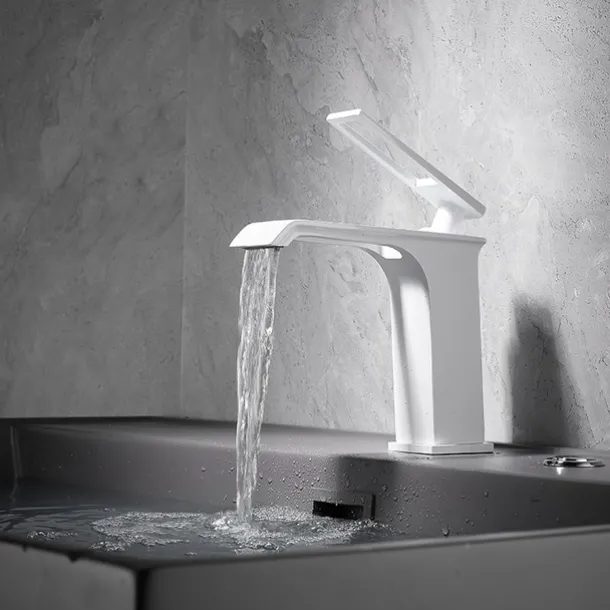 Bathroom Sink Faucet - Waterfall Electroplated / Painted Finishes Centerset Single Handle One HoleBath Taps