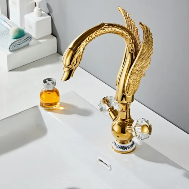 Bathroom Sink Faucet - Waterfall Chrome Centerset Single Handle Two Holes Bath Taps