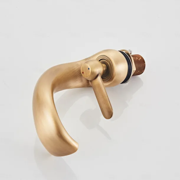 Bathroom Sink Faucet - Waterfall Antique Brass Centerset Single Handle One HoleBath Taps