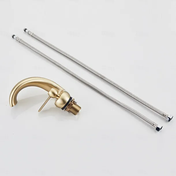 Bathroom Sink Faucet - Waterfall Antique Brass Centerset Single Handle One HoleBath Taps