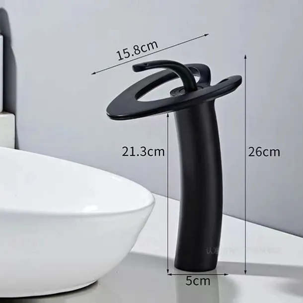 Bathroom Sink Faucet - Waterfall Chrome / Nickel Brushed / Electroplated Centerset Single Handle One HoleBath Taps