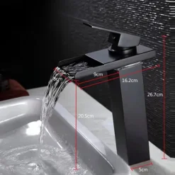 Bathroom Sink Faucet - Waterfall Chrome Centerset Single Handle One HoleBath Taps / Brass