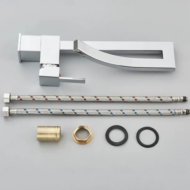 Bathroom Sink Faucet - Waterfall Electroplated Centerset Single Handle One HoleBath Taps