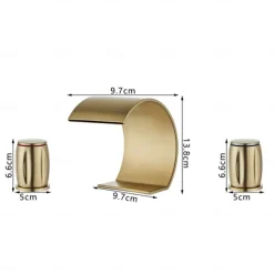 Bathroom Sink Faucet - Waterfall Chrome / Oil-rubbed Bronze / Nickel Brushed Widespread Two Handles Three HolesBath Taps