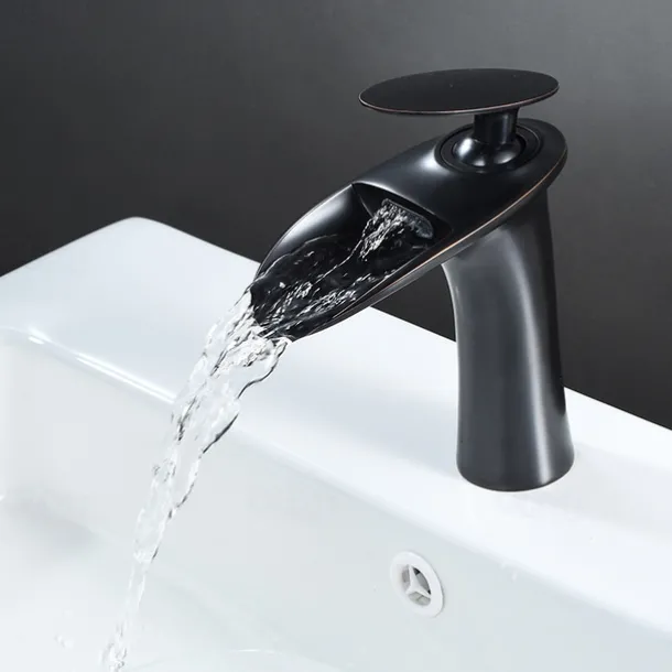 Bathroom Sink Faucet - Waterfall Electroplated / Painted Finishes Centerset Single Handle One HoleBath Taps