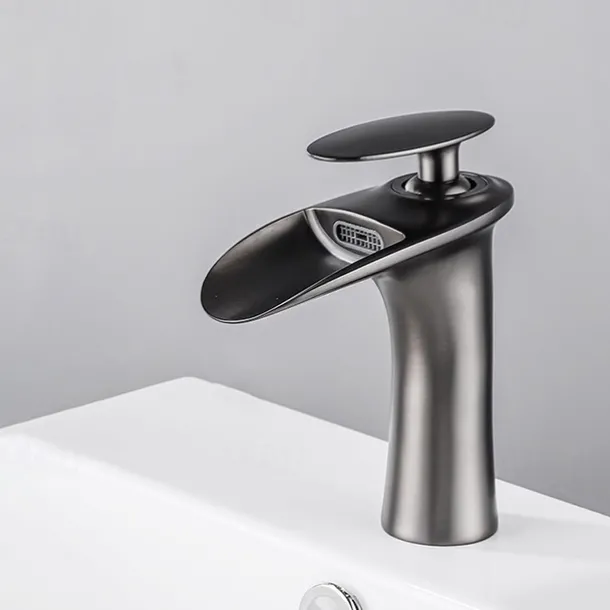 Bathroom Sink Faucet - Waterfall Electroplated / Painted Finishes Centerset Single Handle One HoleBath Taps