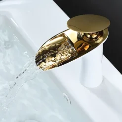 Bathroom Sink Faucet - Waterfall Electroplated / Painted Finishes Centerset Single Handle One HoleBath Taps