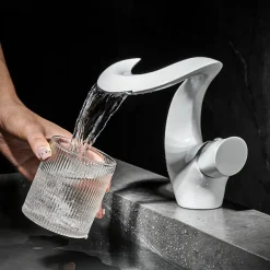 Bathroom Sink Faucet - Waterfall Painted Finishes Mount Outside Single Handle One HoleBath Taps