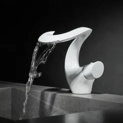 Bathroom Sink Faucet - Waterfall Painted Finishes Mount Outside Single Handle One HoleBath Taps