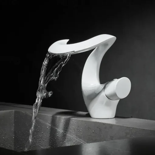 Bathroom Sink Faucet - Waterfall Painted Finishes Mount Outside Single Handle One HoleBath Taps