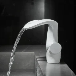 Bathroom Sink Faucet - Waterfall Painted Finishes Mount Outside Single Handle One HoleBath Taps