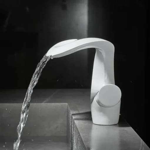 Bathroom Sink Faucet - Waterfall Painted Finishes Mount Outside Single Handle One HoleBath Taps