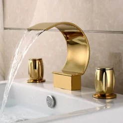 Bathroom Sink Faucet - Widespread Painted Finishes Vessel Two Handles One HoleBath Taps Modern Single Hole Bathroom Faucet, Single Handle Bathroom Faucet Chrome, Bathroom Sink Faucet, Drain Assembly