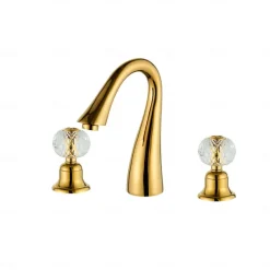 Bathroom Sink Faucet - Widespread Electroplated Widespread Two Handles Three HolesBath Taps