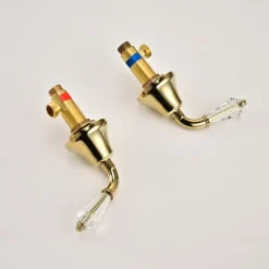 Bathroom Sink Faucet - Widespread Electroplated Widespread Two Handles Three HolesBath Taps