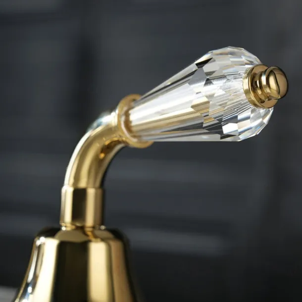 Bathroom Sink Faucet - Widespread Electroplated Widespread Two Handles Three HolesBath Taps