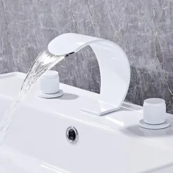 Bathroom Sink Faucet - Widespread Electroplated Widespread Single Handle Two HolesBath Taps