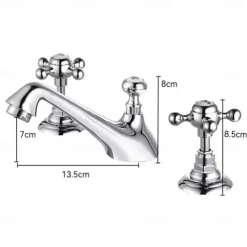 Bathroom Sink Faucet - Widespread Electroplated Widespread Two Handles Three HolesBath Taps