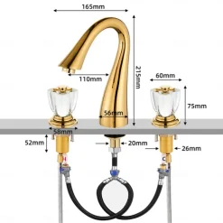 Bathroom Sink Faucet - Widespread Electroplated Centerset Two Handles Three HolesBath Taps