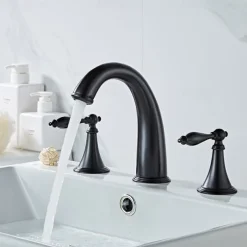 Bathroom Sink Faucet - Widespread Electroplated Widespread Two Handles Three Holesbath Taps