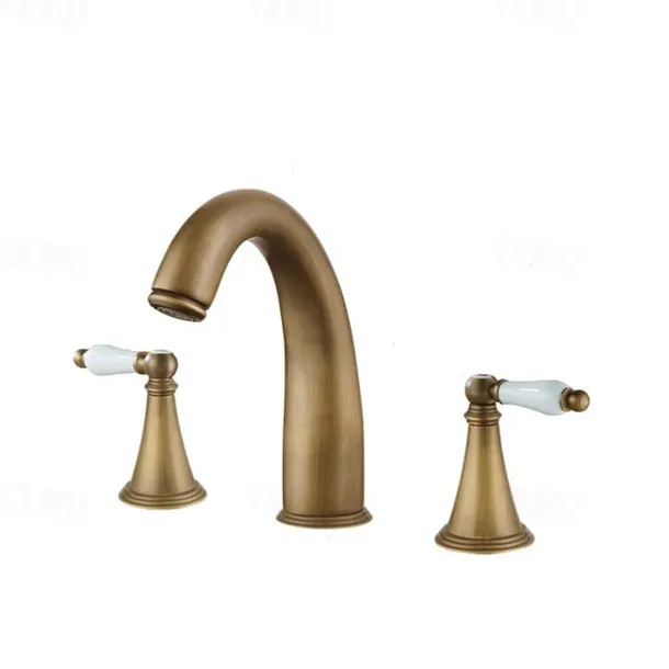 Bathroom Sink Faucet - Widespread Electroplated Widespread Two Handles Three Holesbath Taps