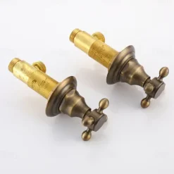 Bathroom Sink Faucet - Widespread Antique Brass Widespread Two Handles Three HolesBath Taps