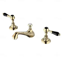 Bathroom Sink Faucet - Widespread Electroplated Widespread Two Handles Three HolesBath Taps