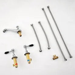 Bathroom Sink Faucet - Widespread Electroplated Widespread Two Handles Three HolesBath Taps