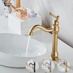 Bathroom Sink Faucet Antique Brass/ORB/Brushed Nickel Rotatable Single Handle One Hole Bath Taps