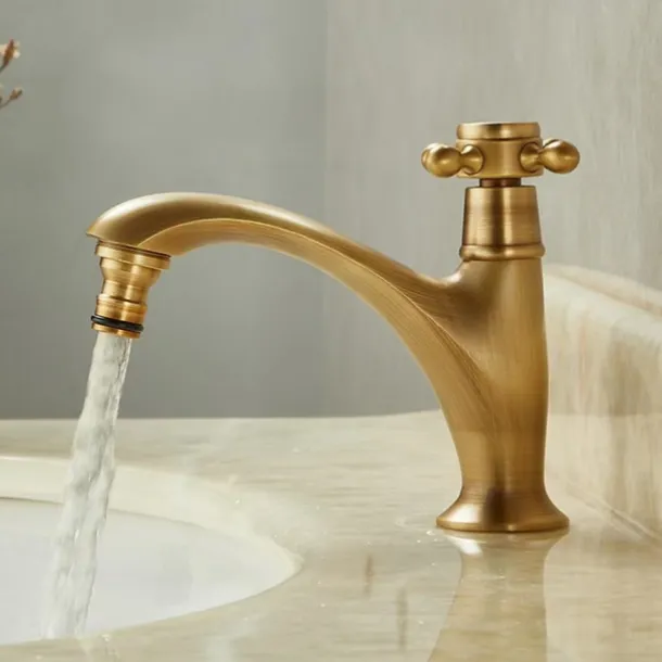 Bathroom Sink Faucet Antique Brass Single Handle One Hole Centerset Mount Lavatory Bathroom Vanity Faucet