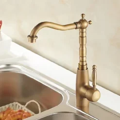 Bathroom Sink Faucet Copper/Centerset Basin Faucet Single Handle One Hole Bath Taps Contain with Cold and Hot Water