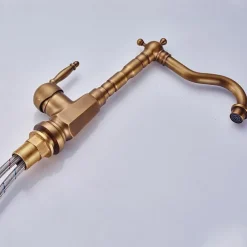 Bathroom Sink Faucet Copper/Centerset Basin Faucet Single Handle One Hole Bath Taps Contain with Cold and Hot Water